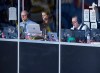 Former curling great Russ Howard, left, Vic Rauter, right, and Olympic curling silver medallist Cheryl Bernard, the TSN team at the Scotties Tournament of Hearts, call the action from the broadcast booth at Centre 200 in Sydney, N.S. on Tuesday, Feb. 19, 2019. THE CANADIAN PRESS/Andrew Vaughan