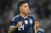 Argentina's Enzo Fernandez celebrates scoring his side's opening goal against Mauritania during a friendly match in Buenos Aires, Argentina, Friday, March 27, 2026. (AP Photo/Gustavo Garello)