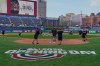 The Cleveland Guardians grounds crew prepares the field for an opening day baseball game against the Chicago Cubs in Cleveland, Friday, April 3, 2026. (AP Photo/Sue Ogrocki)