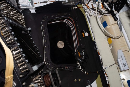 This image provided by NASA on Monday, April 6, 2026, shows a view of the moon taken by the Artemis II crew before going to sleep on flight day 5. (NASA via AP)