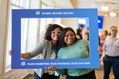 Employees at IGM Financial attend an employee forum.