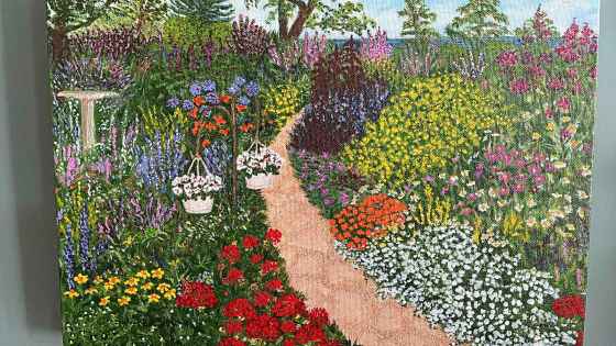 Cheryl Geske's garden in acrylics by Anne Toth (Supplied)