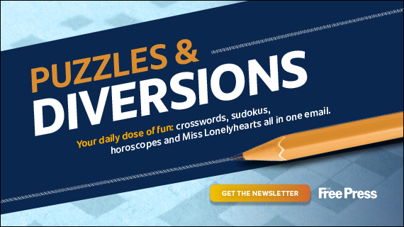 Puzzles & Diversions. Your daily dose of fun: crosswords, sudokus, horoscopes and Miss Lonelyhearts all in one email.