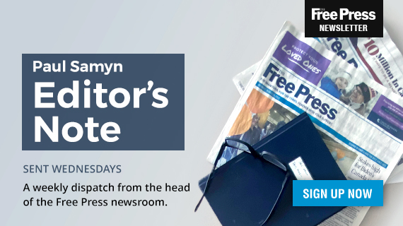 Paul Samyn Editor's Note sent Wednesdays. A weekly dispatch from the head of the Free Press newsroom. 