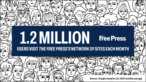 1.2 Million users visit The Free Press's network of sites each month.