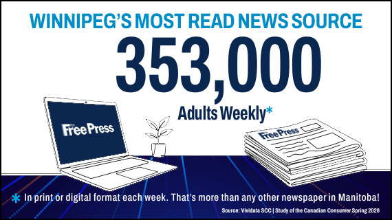 Winnipeg's most read news source. 353,000 adults weekly.