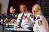 MIKE DEAL / FREE PRESS
Police Chief Gene Bowers (centre) with Constable Jessica Jones (left) and Inspector Jennifer McKinnon (right) at the second annual retail crime prevention conference Monday at X-Cues (551 Sargent Ave).
Reporter: Malak Abas
260427 - Monday, April 27, 2026.