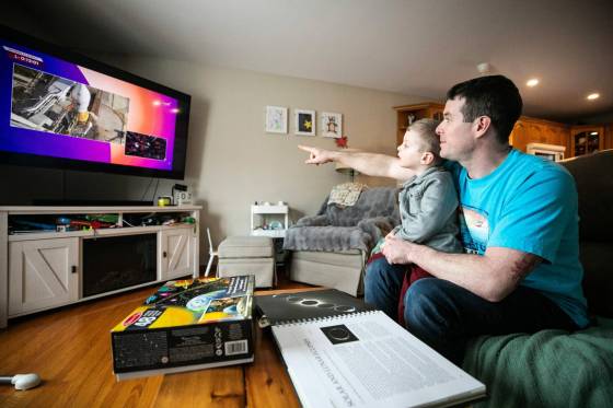 NASA's Artemis II mission is being streamed live online allowing Adam and Oliver to watch every moment. (Mikaela MacKenzie / Free Press)