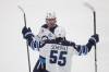 PAUL VERNON / THE ASSOCIATED PRESS
                                Winnipeg Jets forward Kyle Connor, left, celebrates with teammate forward Mark Scheifele after Conner&rsquo;s goal against the Columbus Blue Jackets during the third period in Columbus, Ohio on Saturday.