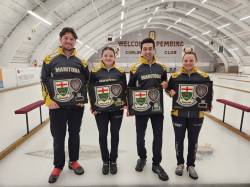Curl Manitoba Photo
                                Team Kurz got the band back together last week and won the 2026 Manitoba Mixed Curling Provincial Championship on Sunday. From left: skip Colin Kurz, third Meghan Walter, second Brendan Bilawka and lead Sara Krym.
