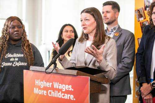 MIKAELA MACKENZIE / FREE PRESS
                                Manitoba Early Childhood Learning Minister Tracy Schmidt: &ldquo;There has never been a better time in Manitoba&rsquo;s history to be an early childhood educator.&rdquo;