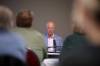 Riding Mountain MLA Greg Nesbitt listens to a speaker during the committee’s Brandon consultation. (Tim Smith/The Brandon Sun files)