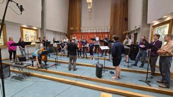 Photo from Dead of Winter
                                Notinikew (i went to war) was recorded by Dead of Winter with members of the Winnipeg Boys&rsquo; Choir at the Chapel of St. John the Evangelist, St. John&rsquo;s College, at the University of Manitoba.