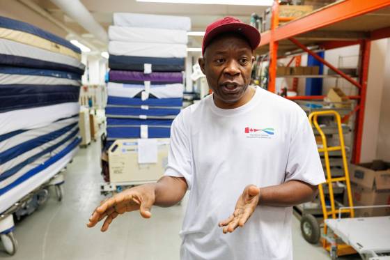 Abdulai Konteh, along with his wife, Kanko Mansaray, has been working with their community to gather money and medical supplies to fill a container which will be shipped to the Kabala Government Hospital in northern Sierra Leone. (Mike Deal / Free Press)