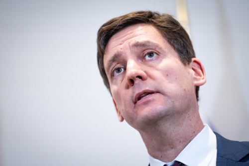 B.C. Premier David Eby, speaks during an announcement for new funding to support victims of crime, in Surrey, B.C. on Friday, Nov. 28, 2025. THE CANADIAN PRESS/Ethan Cairns