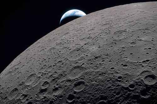 This image was captured at 6:41 p.m. EDT, on April 6, 2026, just three minutes before the Orion spacecraft and its crew went behind the Moon and lost contact with Earth for 40 minutes before emerging on the other side. (NASA)