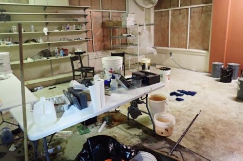 Royal Canadian Mounted Police in northern Alberta say they found a clandestine drug laboratory that took about three days to dismantle. The interior of a clandestine drug lab in Colinton, a hamlet about 140 kilometres north of Edmonton, is shown in an undated police handout image. THE CANADIAN PRESS/Handout - RCMP (Mandatory Credit)