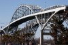 Vehicles cross the Blue Water bridge in Sarnia, Ontario, Friday, March 20, 2009. THE CANADIAN PRESS/Dave Chidley