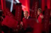 Liberal Leader Mark Carney turns to supporters after it was announced he won the leadership as his wife Diana Fox looks on at the Liberal leadership announcement in Ottawa on Sunday, March 9, 2025. THE CANADIAN PRESS/Adrian Wyld