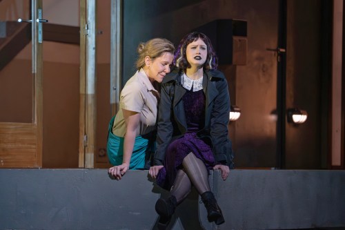 This image released by the Metropolitan Opera shows mezzo-soprano Joyce DiDonato, left, and folk singer Vilma Jää during a rehearsal for Kaija Saariaho's 