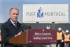 Prime Minister Mark Carney speaks during an event announcing the start of construction on the Contrecoeur terminal expansion at the Port of Montreal in Contrecoeur, Que., Thursday, April 9, 2026. THE CANADIAN PRESS/Graham Hughes