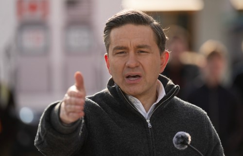 Conservative Party Leader Pierre Poilievre responds to a reporter's question during a news conference in Ottawa on Thursday, April 2, 2026. THE CANADIAN PRESS/Adrian Wyld