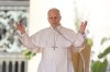 Pope Leo XIV blesses faithful as he starts his weekly general audience in St. Peter's Square, at the Vatican, Wednesday, April 8, 2026. (AP Photo/Gregorio Borgia)