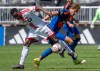 Toronto FC defender Richie Laryea (22) and FC Cincinnati forward Tom Barlow (16) battle for the ball during first half MLS soccer action in Toronto on Saturday, April 11, 2026. THE CANADIAN PRESS/Frank Gunn