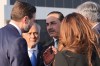 Vice President JD Vance, left, talks to Pakistan's Chief of Defence Forces and Chief of Army Staff Field Marshall Asim Munir, right, and Pakistani Deputy Prime Minister and Foreign Minister Mohammad Ishaq Dar, center, before boarding Air Force Two after attending talks on Iran in Islamabad, Pakistan, Sunday, April 12, 2026. (AP Photo/Jacquelyn Martin, Pool)