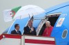 Pope Leo XIV arrives at Algiers' Houari Boumédiène International Airport on Monday, April 13, 2026, at the start of an 11-day apostolic journey to Africa. (AP Photo/Andrew Medichini)