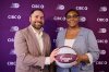 Toronto Tempo general manager Monica Wright Rogers, right, and assistant general manager Eli Horowitz pose for a photo after speaking to media following the WNBA Expansion Draft, in Toronto, on Friday, April 3, 2026. THE CANADIAN PRESS/Sammy Kogan