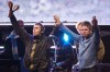 FILE - Liam Gallagher, left, and Noel Gallagher of Oasis appear during their reunion tour in Toronto on Aug. 24, 2025. (Sammy Kogan/The Canadian Press via AP, File)