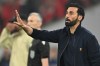 Real Madrid's head coach Alvaro Arbeloa gestures during the Champions League quarterfinal second leg soccer match between Bayern Munich and Real Madrid in Munich, Germany, Wednesday, April 15, 2026. (AP Photo/Lennart Preiss)