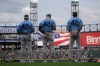 The Tampa Bay Rays stands for the Star-Spangled Banner on Jackie Robinson Day before a baseball game against the Tampa Bay Rays, Wednesday, April 15, 2026, in Chicago. (AP Photo/Erin Hooley)