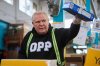 Ontario Premier Doug Ford helps pack and sort food donations at the Daily Bread Food Bank’s spring public food sort in Toronto, on Saturday, April 4, 2026. THE CANADIAN PRESS/Sammy Kogan