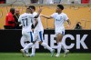FILE - Al Hilal's Marcos Leonardo (11) celebrates his goal with teammate Malcom (77) during the Club World Cup quarterfinal soccer match between Fluminense and Al Hilal, Friday, July 4, 2025 in Orlando, Fla. (AP Photo/Phelan M. Ebenhack, File)