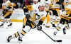Pittsburgh Penguins center Sidney Crosby skates during warm up before an NHL hockey game, against the New Jersey Devils, Thursday, April 9, 2026, in Newark, N.J. (AP Photo/Noah K. Murray)