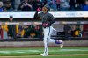 New York Mets' Jorge Polanco reacts after hitting a home run during the seventh inning of a baseball game against the Athletics, Saturday, April 11, 2026, in New York. (AP Photo/Yuki Iwamura)
