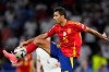 FILE - Spain's Rodri controls the ball during the final match between Spain and England at the Euro 2024 soccer tournament in Berlin, Germany, Sunday, July 14, 2024. (AP Photo/Manu Fernandez, File, File)