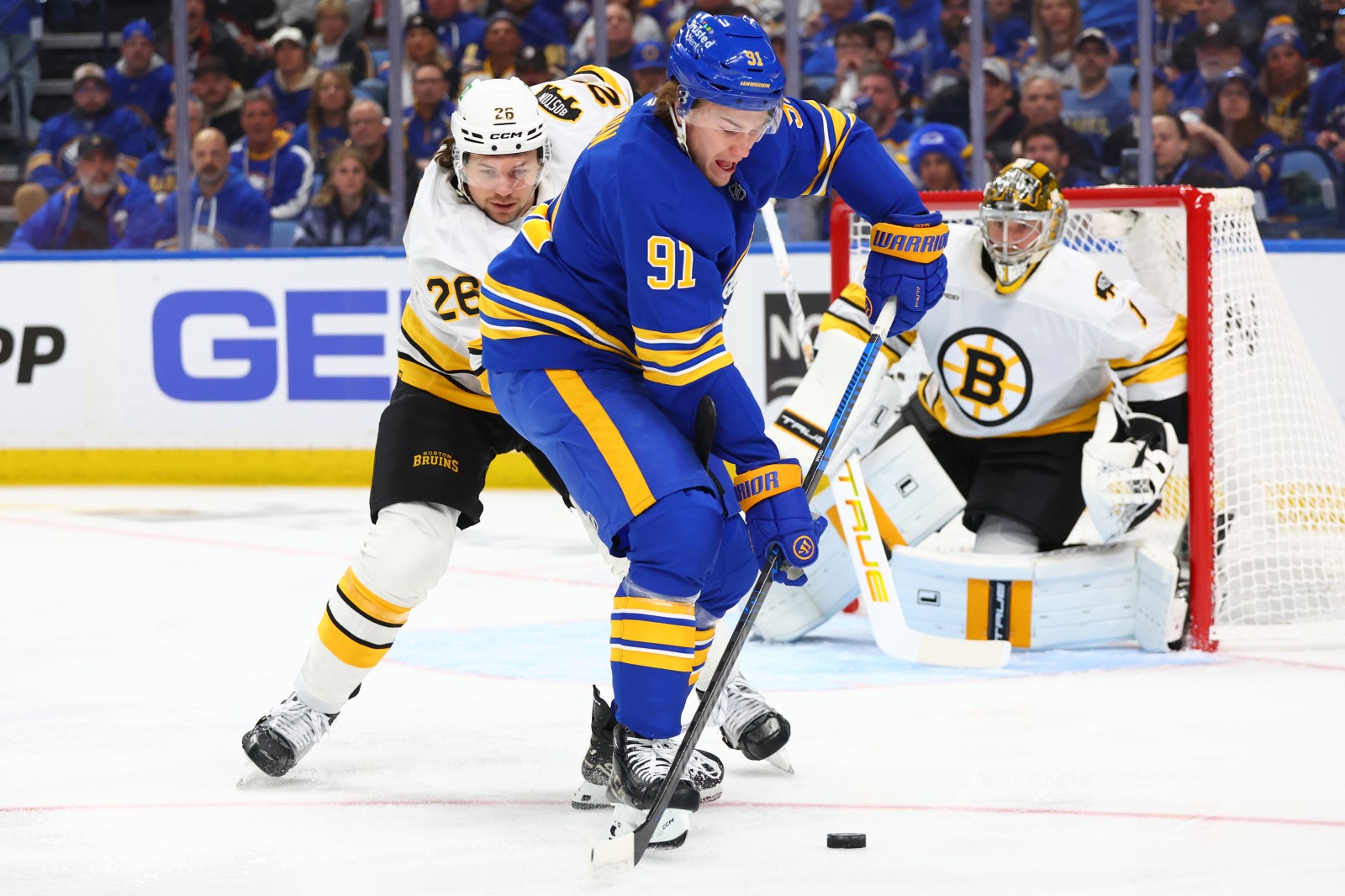 Sabres score four goals in third to rally past Bruins 4-3 in playoff opener