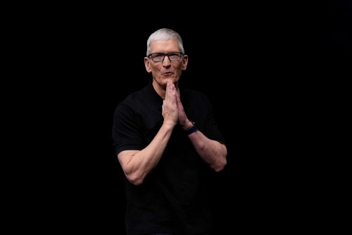 FILE - Apple CEO Tim Cook speaks on stage during an announcement of new products at Apple Park in Cupertino, Calif., Sept. 9, 2025. (AP Photo/Godofredo A. Vásquez, File)