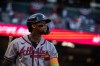 Atlanta Braves right fielder Ronald Acuña Jr. (13) walks back to the dugout after striking out during the first inning of a baseball game against the Los Angeles Angels, Tuesday, April 7, 2026, in Anaheim, Calif. (AP Photo/Ethan Swope)