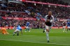Aston Villa's Morgan Rogers celebrates scoring during the English Premier League soccer match between Aston Villa and Sunderland at Villa Park, Birmingham, England, Sunday April 19, 2026. (Joe Giddens/PA via AP)