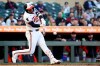 Minnesota Twins' Royce Lewis takes an at bat during the first inning of a baseball game against the Detroit Tigers Wednesday, April 8, 2026, in Minneapolis. (AP Photo/Ellen Schmidt)