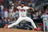 Atlanta Braves pitcher Raisel Iglesias delivers in the ninth inning of a baseball game against the Miami Marlins, Wednesday, April 15, 2026, in Atlanta. (AP Photo/Colin Hubbard)