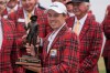 Matt Fitzpatrick, of England, holds the trophy after winning the RBC Heritage golf tournament Sunday, April 19, 2026, in Hilton Head, S.C. (AP Photo/Mike Stewart)
