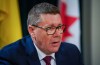 Saskatchewan Premier Scott Moe speaks during a press conference before the release of provincial Saskatchewan budget in Regina, on Wednesday, March 18, 2026. THE CANADIAN PRESS/Heywood Yu