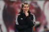 Union Berlin coach Marie-Louise Eta watches from the sideline during a Bundesliga soccer match between RB Leipzig and 1. FC Union Berlin, Friday, April 24, 2026, in Leipzig, Germany. (Jan Woitas/dpa via AP)