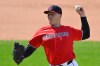 Guardians pitcher Erik Sabrowski delivers a pitch in the ninth inning of a baseball game against the Houston Astros in Cleveland on April 22, 2026. (AP Photo/David Richard)