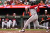 Boston Red Sox' Andruw Monasterio follows through on a grand slam during the ninth inning of a baseball game against the Baltimore Orioles, Saturday, April 25, 2026, in Baltimore. (AP Photo/Stephanie Scarbrough)